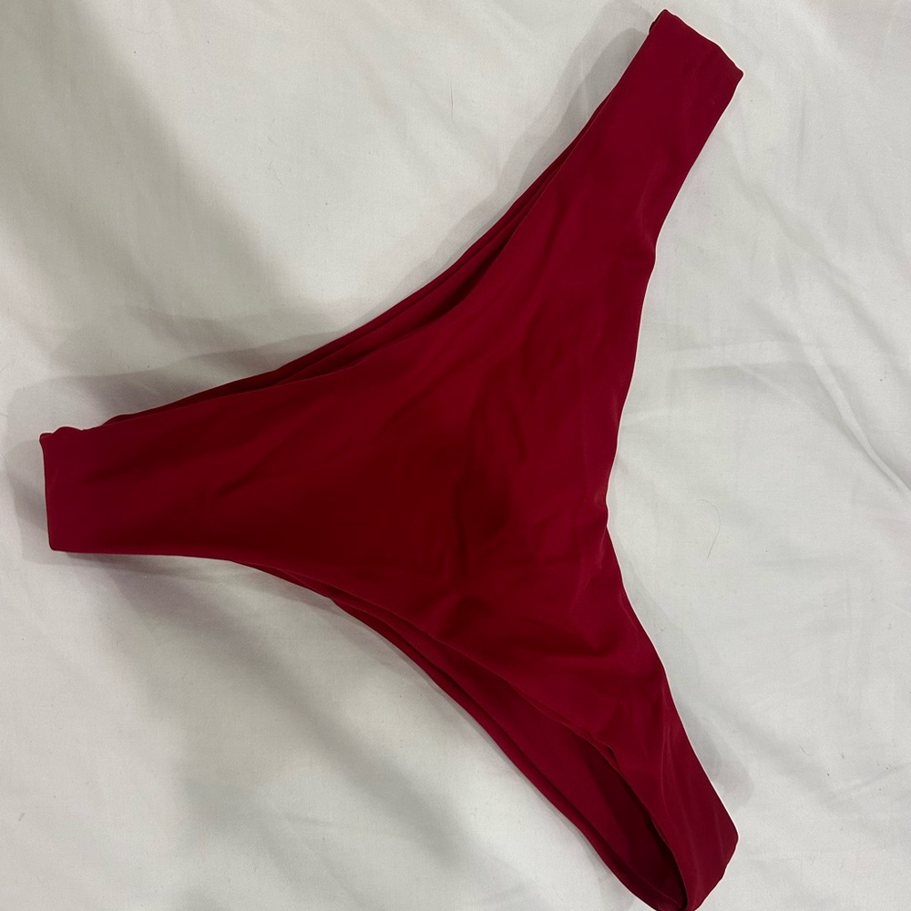 SHEIN Red High-Cut Bikini Bottom
